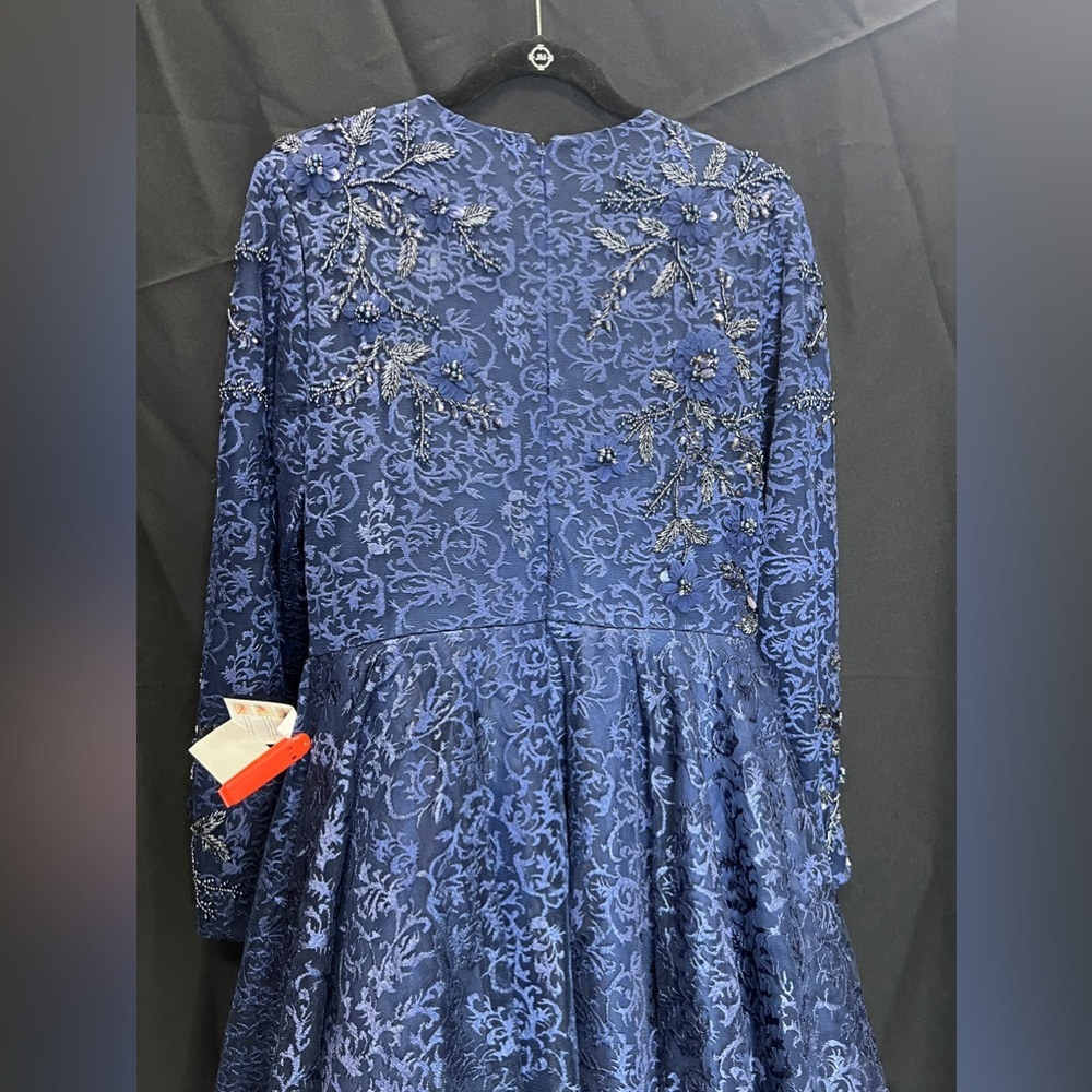 Mac Duggal 11121 EMBELLISHED ILLUSION LONG SLEEVE A LINE GOWN - Picture 8 of 14